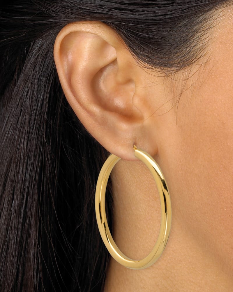 Lightweight hoop earrings gold on sale